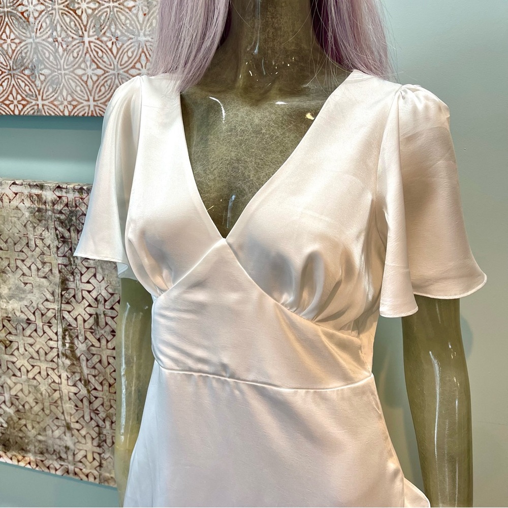 Lulu’s Eternal Bond Satin Ruffle Gown